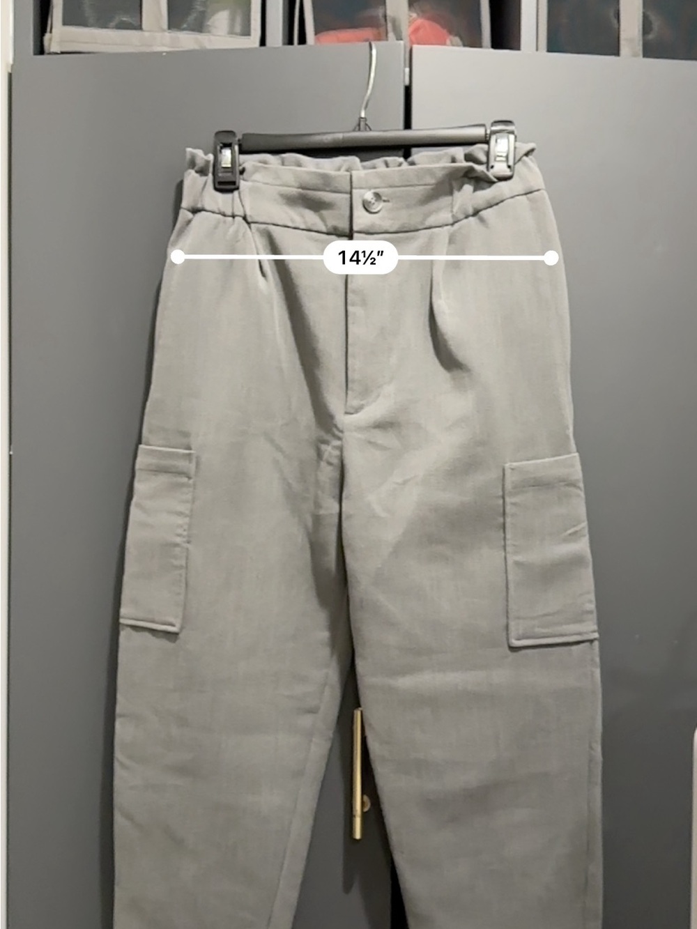 Zara Women’s High waist Light Gray Cargo Pants - Picture 6 of 8
